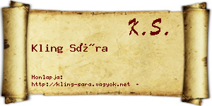 Kling Sára névjegykártya